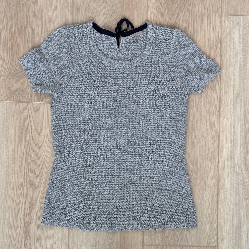 GAP Knit Short Sleeve Sweater Tee in Heather Grey
